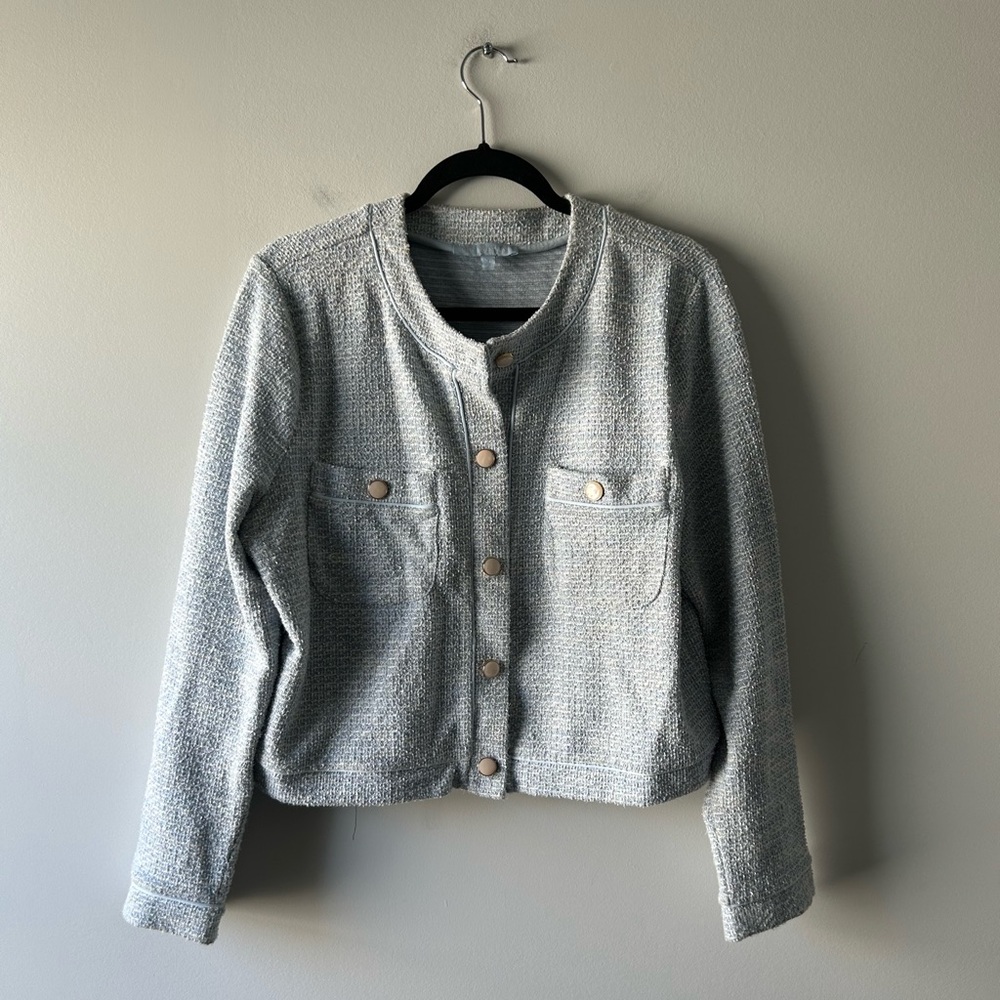 Antonio Melani light blue textured blazer style jacket